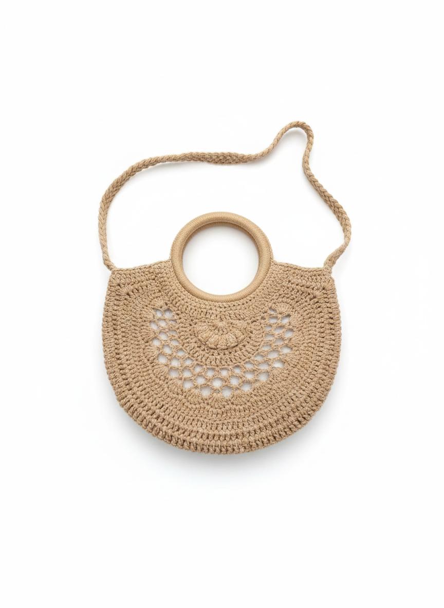 Damska Pleciona Torebka Boho Naturalna Luna Forest