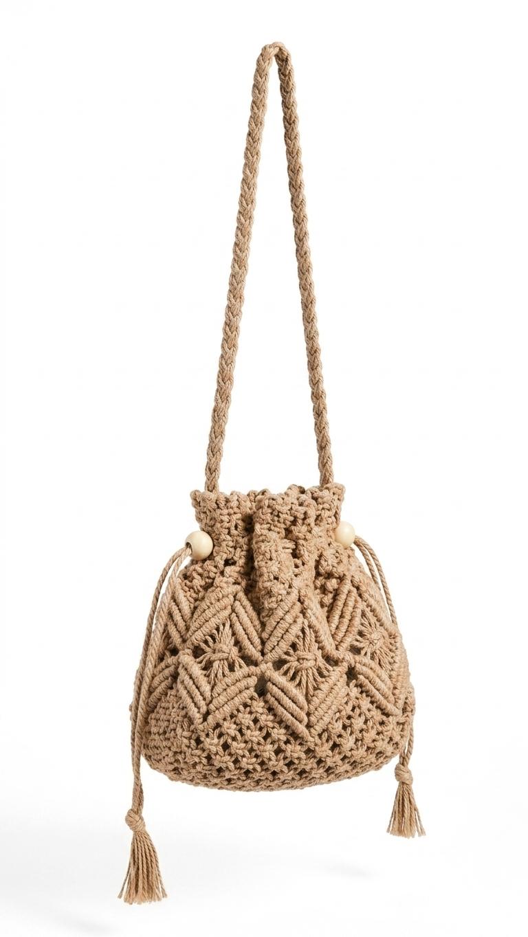 Damska Pleciona Torebka Boho Naturalna Marrakesh Soul