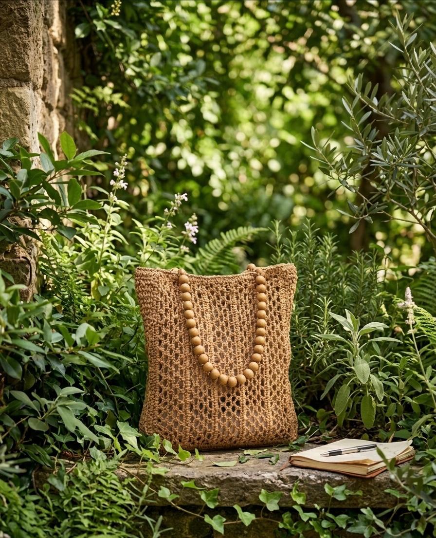 Damska Pleciona Torebka Boho Naturalna Terra Nomade - obrazek 2