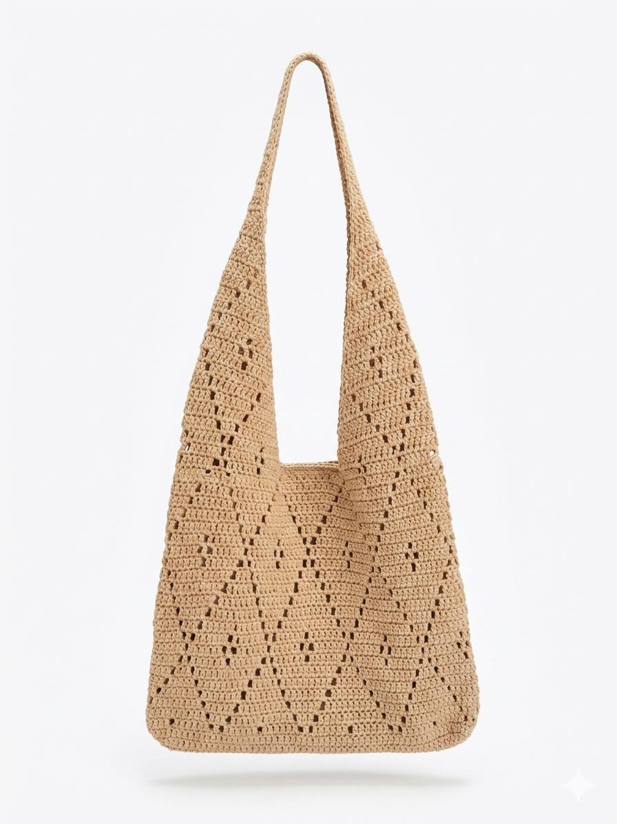 Damska Pleciona Torebka Boho Naturalna Nomad Treasure